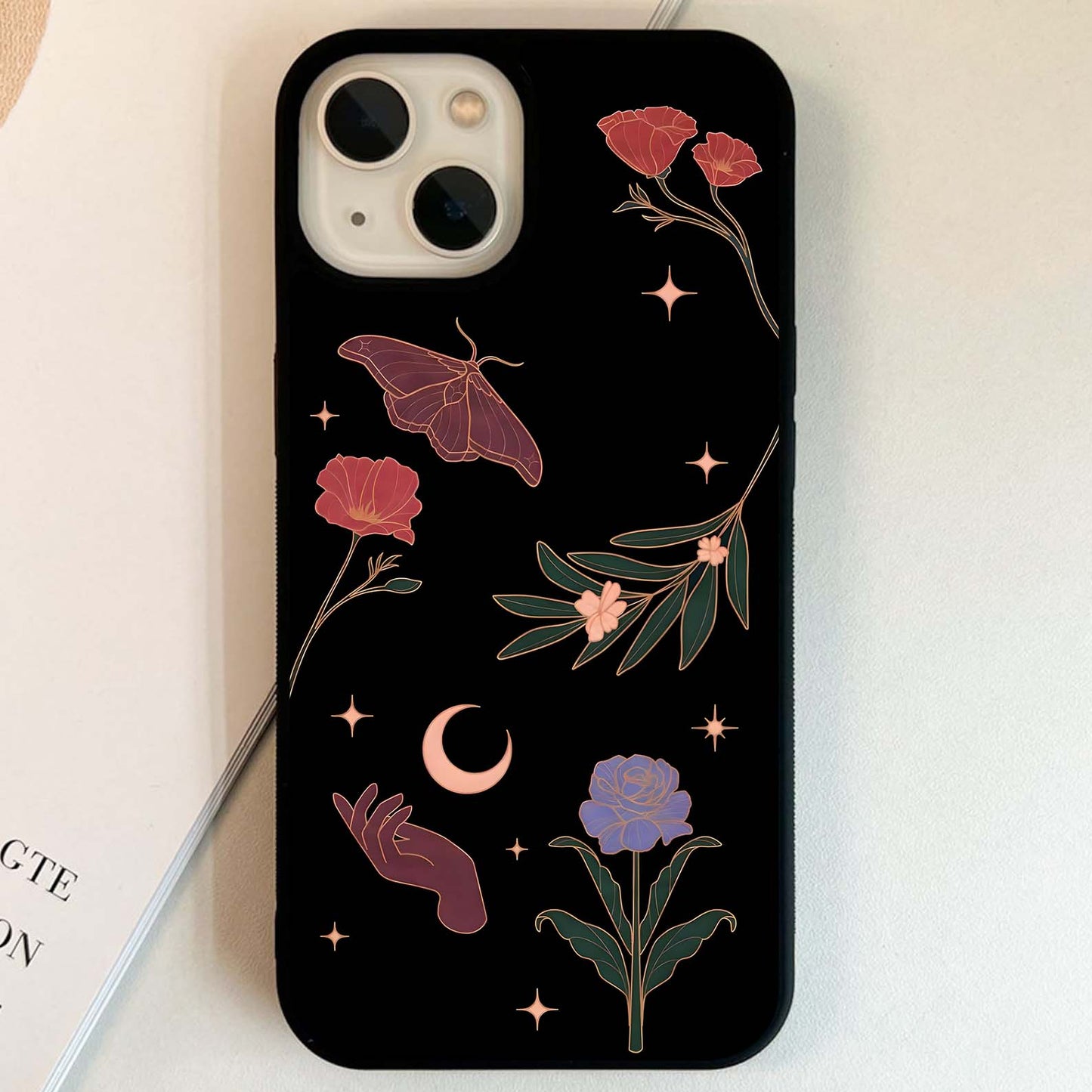 Moonlit Floral Dreams Glass Case