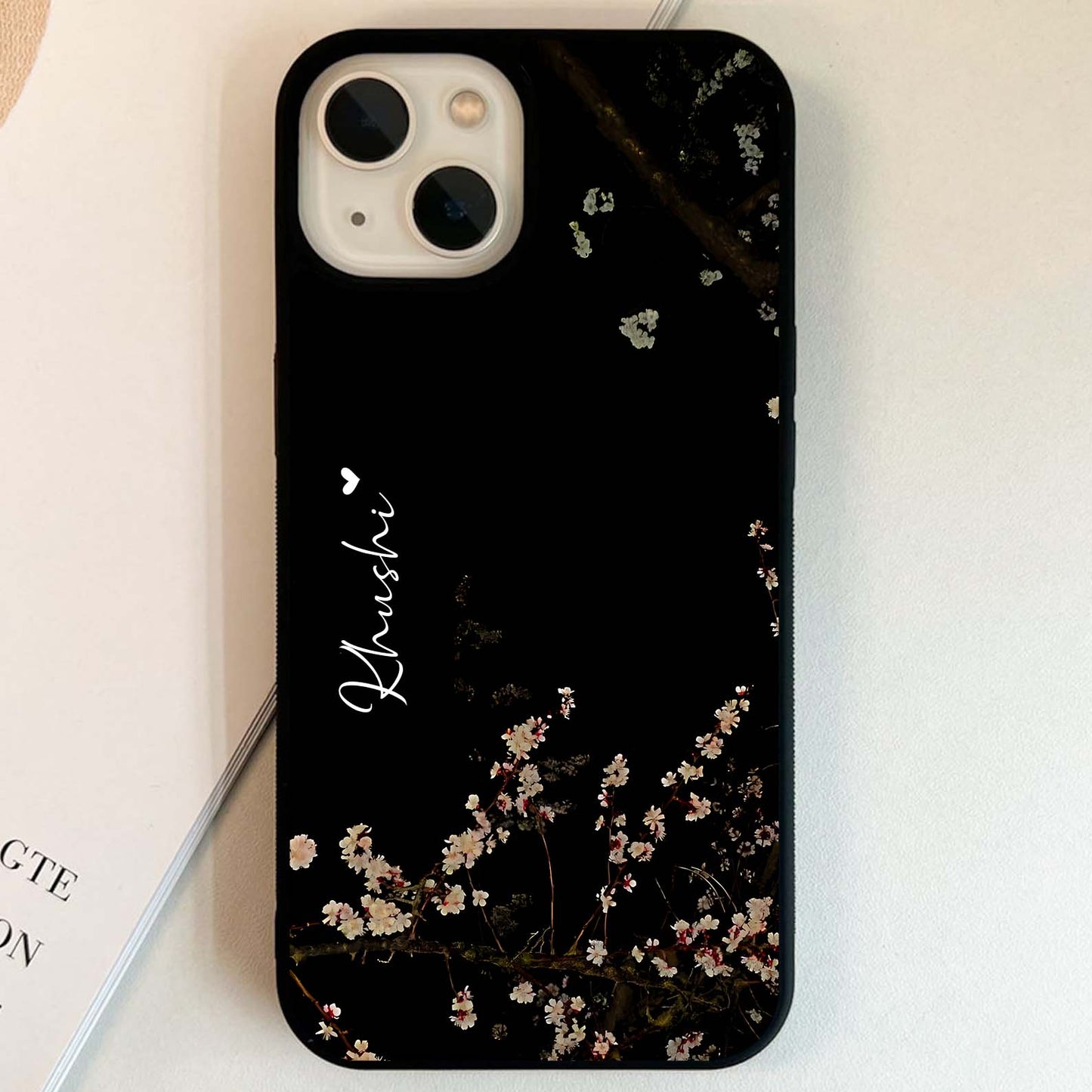 Petal Moon Light With Custom Name Glass Case