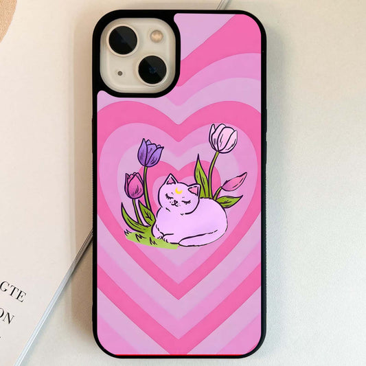Pink Dream Cat Glass Case