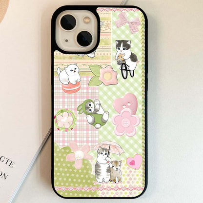 Playful Pastel Cats Glass Case
