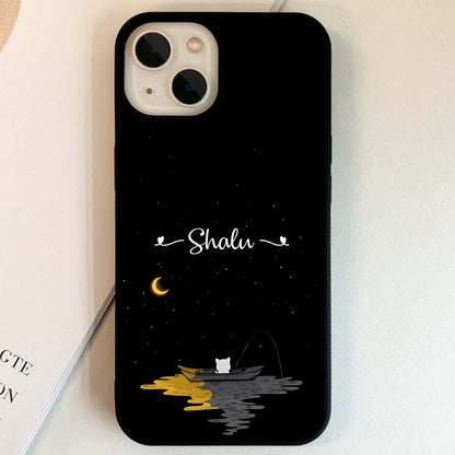 Silent Night Row With Custom Name Glass Case