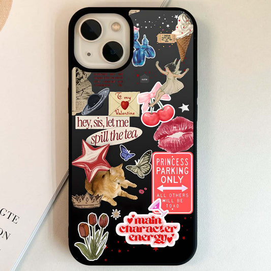 "Spill The Tea" Retro Collage Glass Case