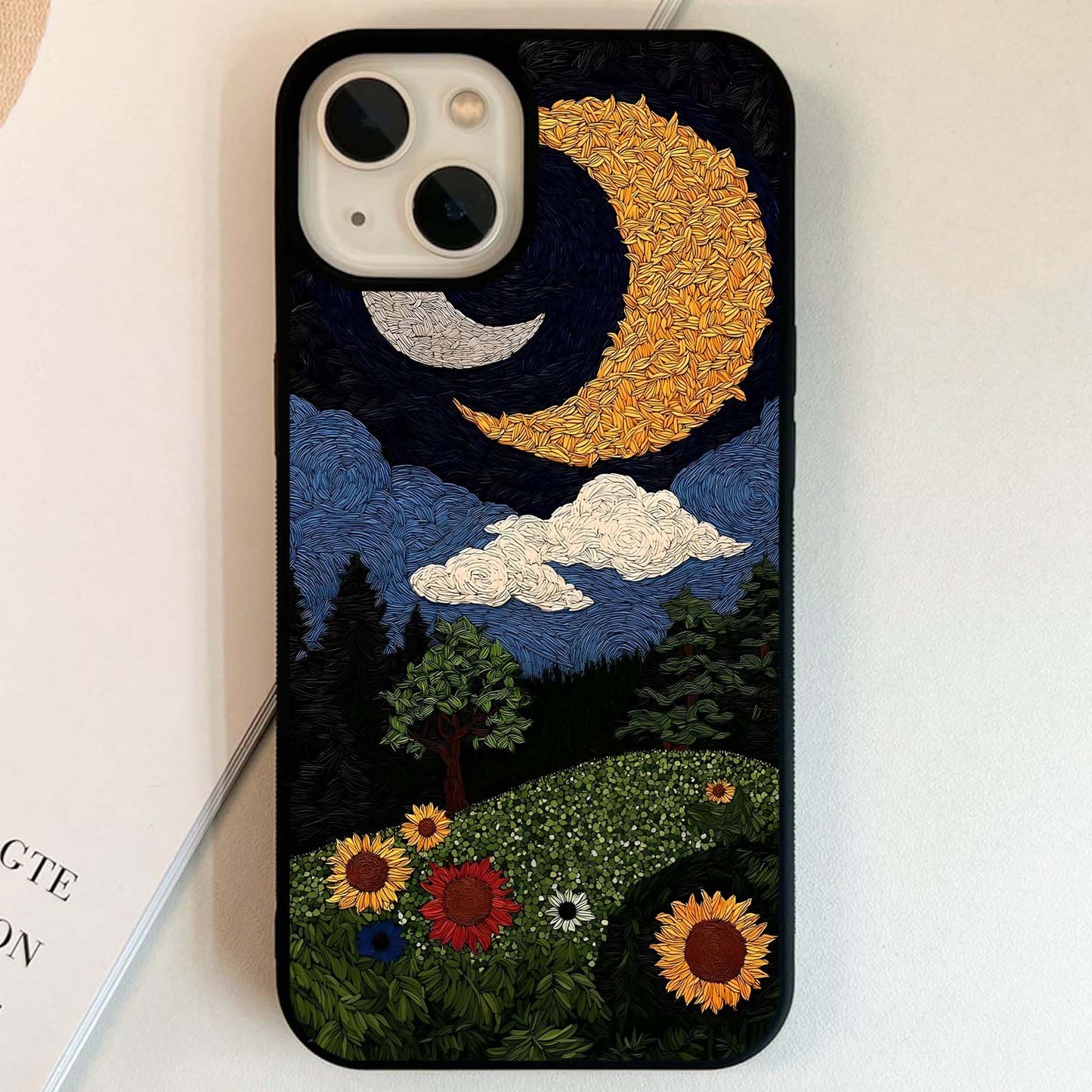 Sun and Moonflowers Glass Case