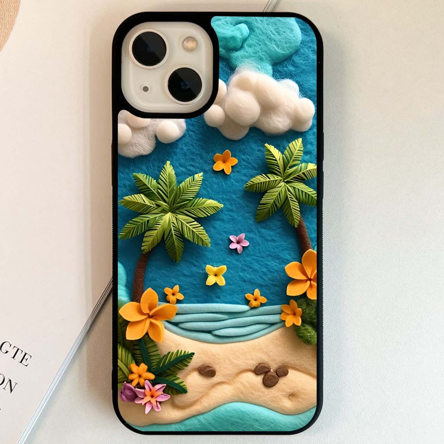 Tropical Felt Escape Glass Case