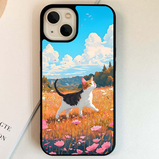 Walking Cat Glass Case