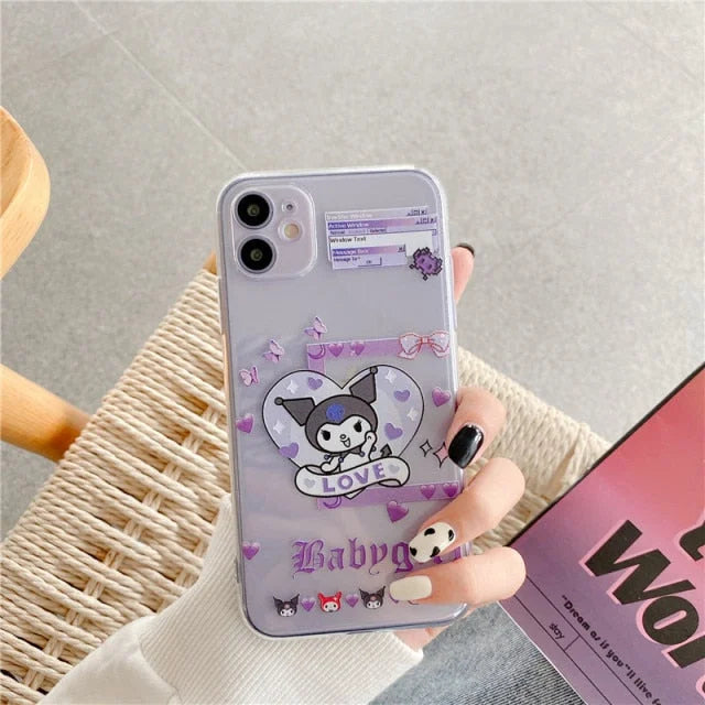 Kuromi Funny Cartoon Clear Silicon Case Cover