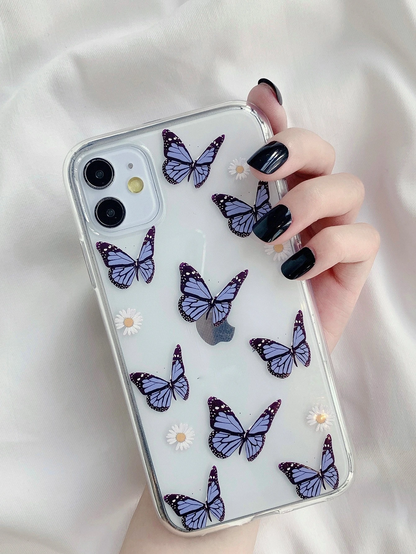 Cute Butterfly Pattern V1 Clear Silicon Case Cover