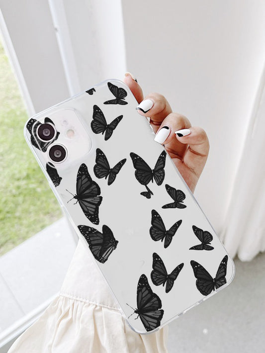 Cute Butterfly Pattern V2 Clear Silicon Case Cover