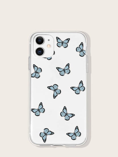 Cute Butterfly Pattern V1 Clear Silicon Case Cover