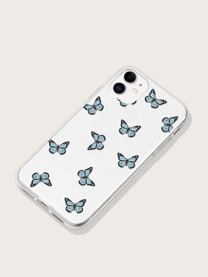 Cute Butterfly Pattern V1 Clear Silicon Case Cover