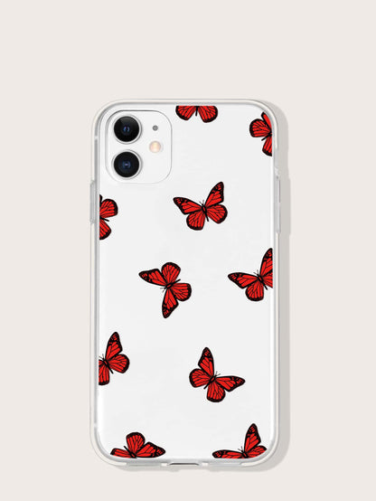 Cute Butterfly Pattern V1 Clear Silicon Case Cover