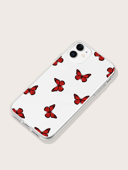 Cute Butterfly Pattern V1 Clear Silicon Case Cover