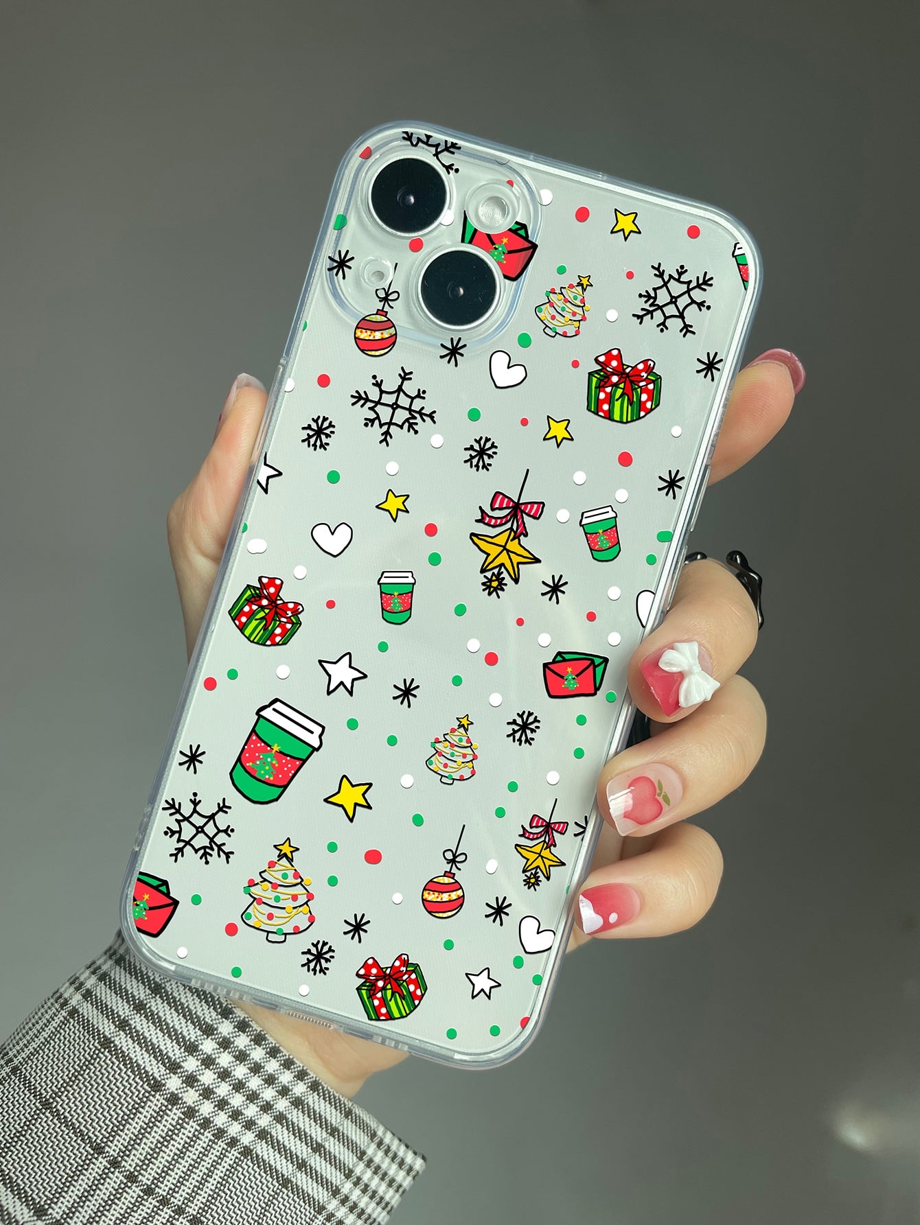 Holiday Pattern Clear Silicon Case Cover