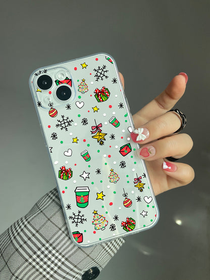 Holiday Pattern Clear Silicon Case Cover