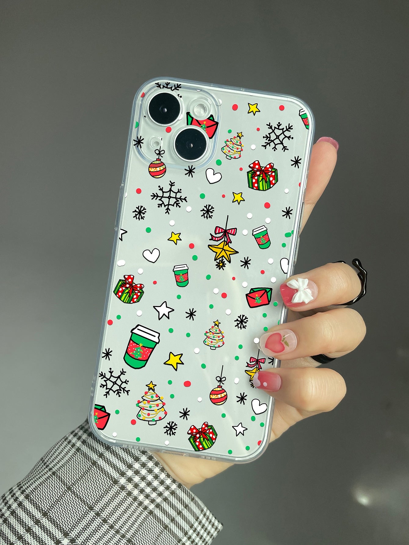 Holiday Pattern Clear Silicon Case Cover