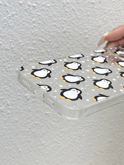 Cute Penguine Clear Silicon Case Cover