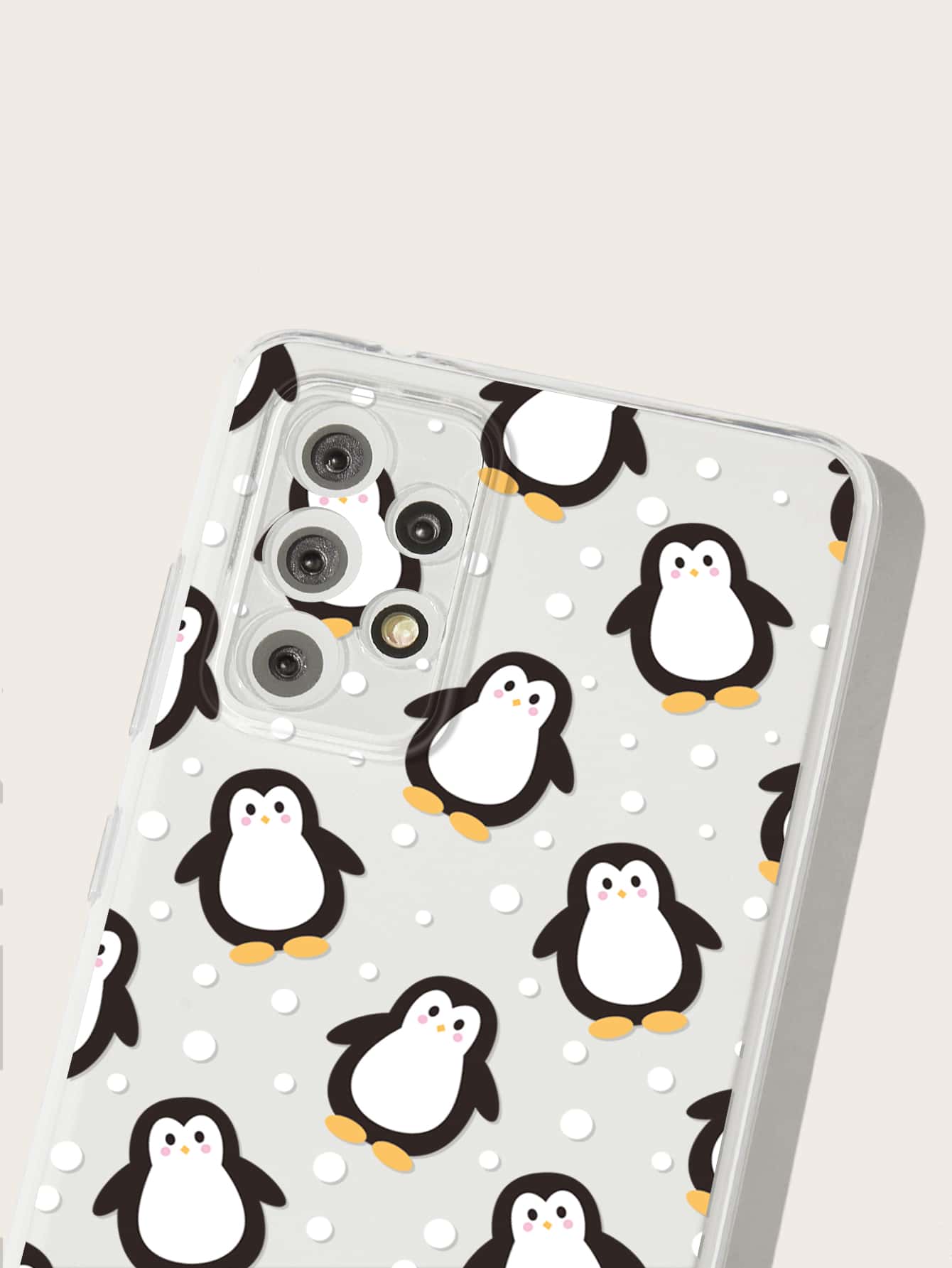 Cute Penguine Clear Silicon Case Cover