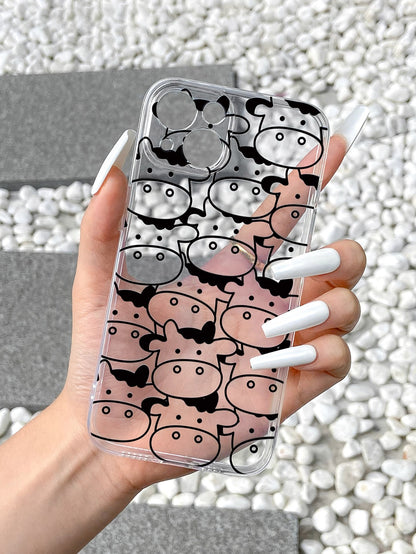 Moo Moo Cow Pattern Clear Silicon Case Cover