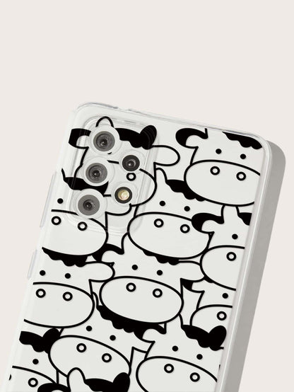 Moo Moo Cow Pattern Clear Silicon Case Cover