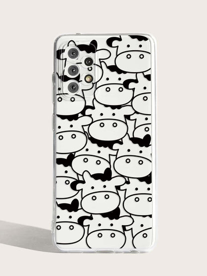 Moo Moo Cow Pattern Clear Silicon Case Cover