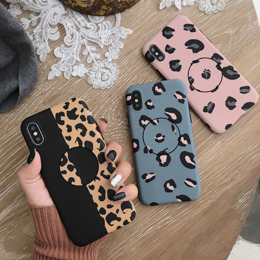 Leopard Pattern in Three Styles Slim Case Cover With Same Design Holder