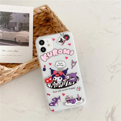 Kuromi Funny Cartoon Clear Silicon Case Cover