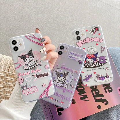 Kuromi Funny Cartoon Clear Silicon Case Cover