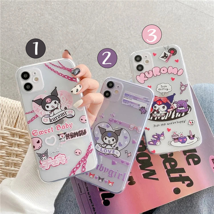 Kuromi Funny Cartoon Clear Silicon Case Cover