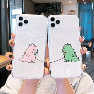 Couple Dragon on Phone Clear Silicon Case Cover