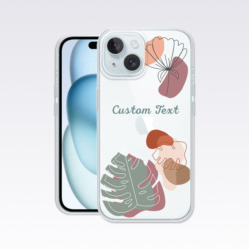 Abstract Flower Design-2 Custom Name Clear Silicon Cover