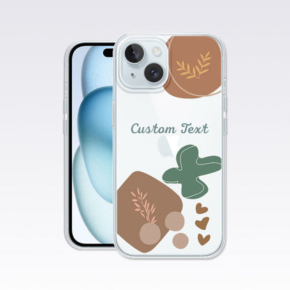Abstract Flower Design-3 Custom Name Clear Silicon Cover