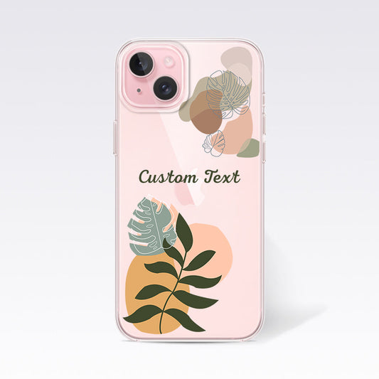 Abstract Flower Design-4 Custom Name Clear Silicon Cover