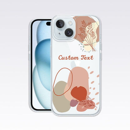 Abstract Flower Design-5 Custom Name Clear Silicon Cover