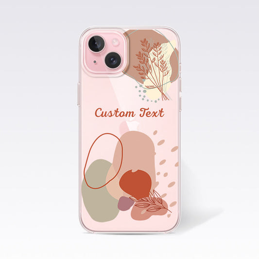 Abstract Flower Design-5 Custom Name Clear Silicon Cover