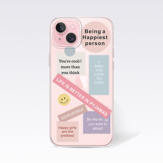 Aesthetic Being Happy Clear Silicon Cover