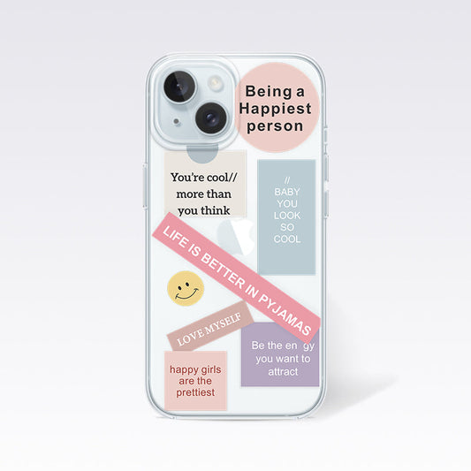Aesthetic Being Happy Clear Silicon Cover