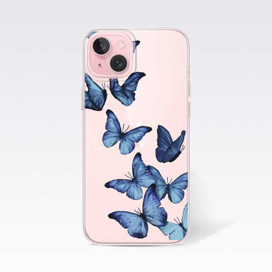 Butterfly-Blue Clear Silicon Cover