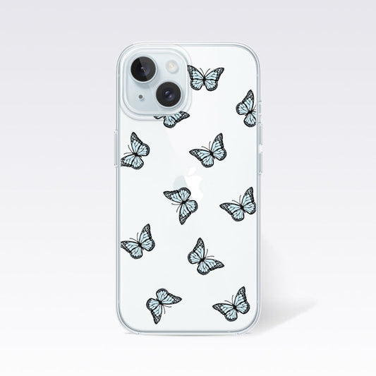 Butterfly - Sky Blue Clear Silicon Cover