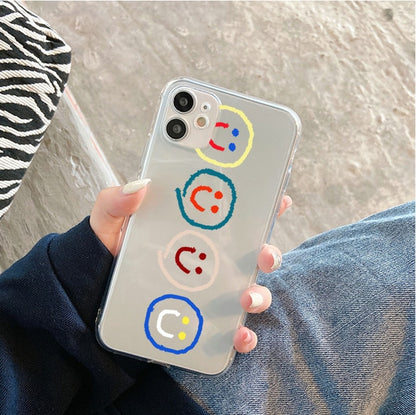 Smile/Happy/Luck Smiley Clear Silicon Case Cover