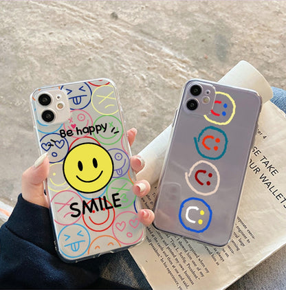 Smile/Happy/Luck Smiley Clear Silicon Case Cover