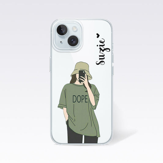 Dope Girl Custom Name Clear Silicon Cover