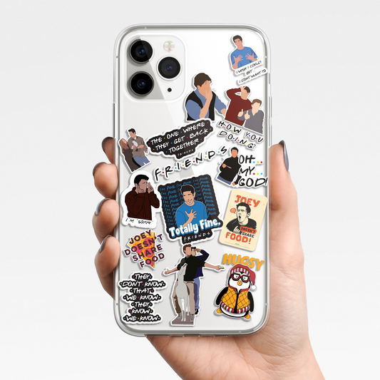 Friends Series Sticker Pattern Clear Silicon Case Cover