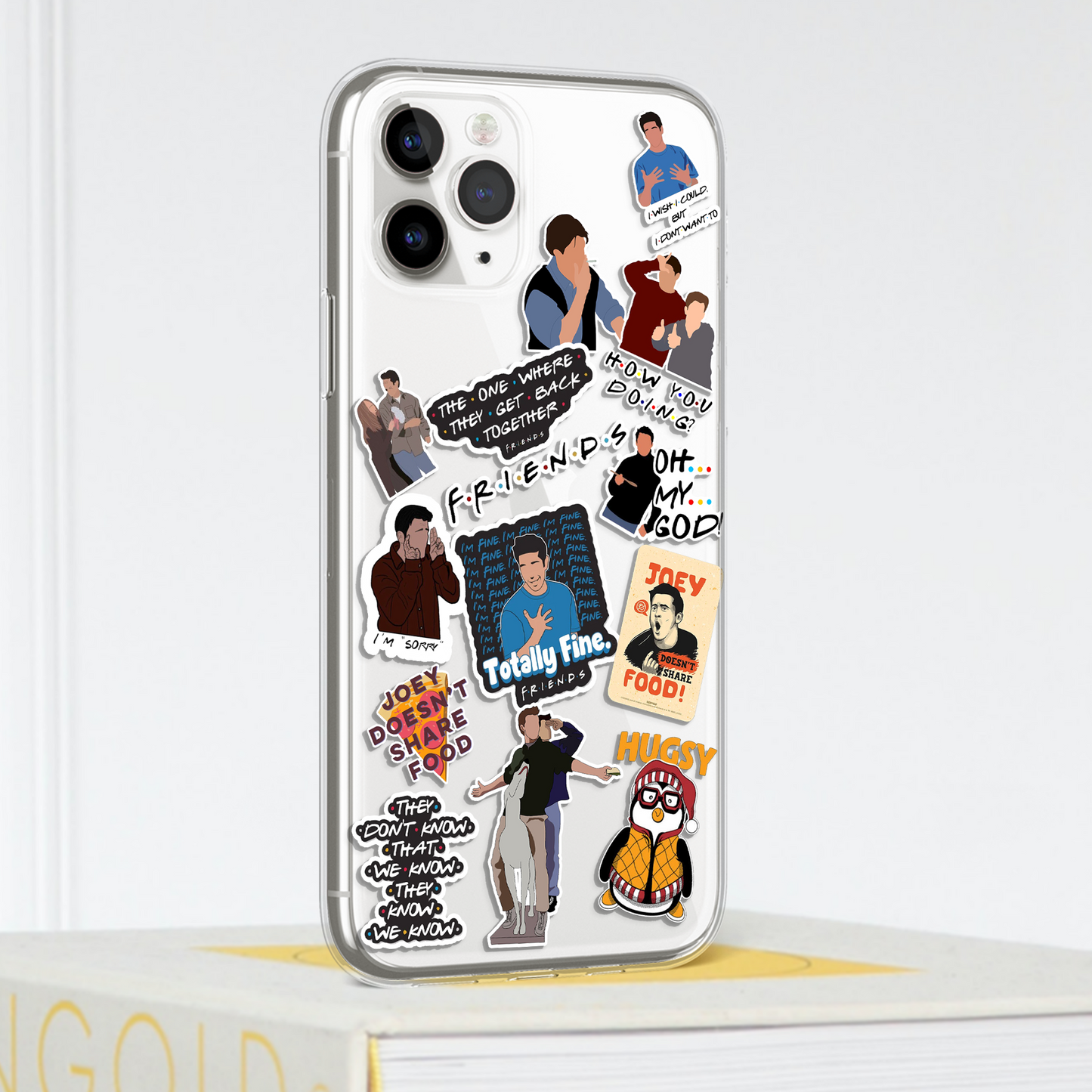 Friends Series Sticker Pattern Clear Silicon Case Cover