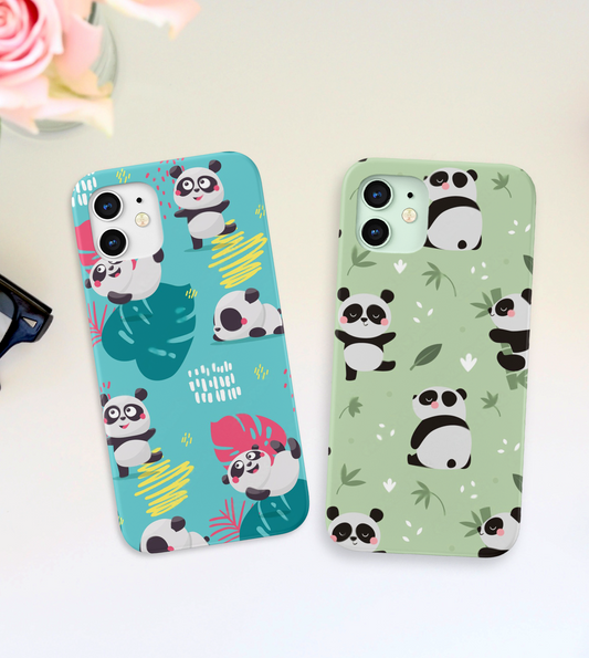 Cute Panda V3 Slim Case Cover With Same Design Holder