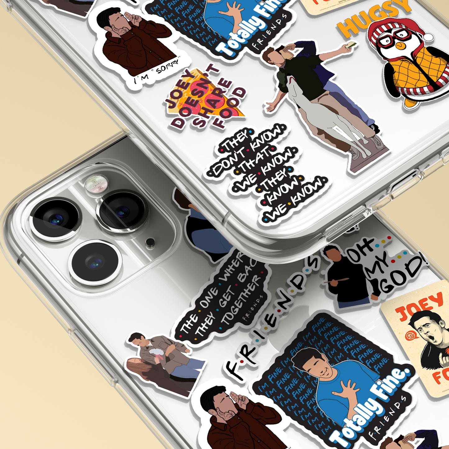 Friends Series Sticker Pattern Clear Silicon Case Cover