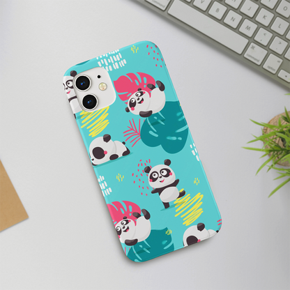 Cute Panda V3 Slim Case Cover With Same Design Holder