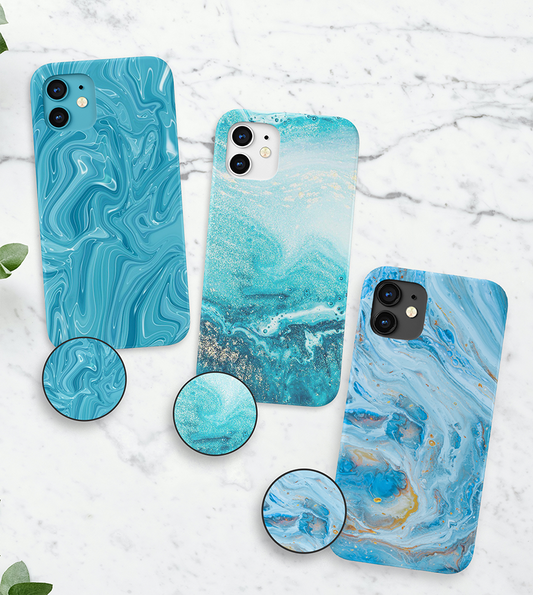 Flowing Blue Marble Affairs Slim Case Cover With Same Design Holder