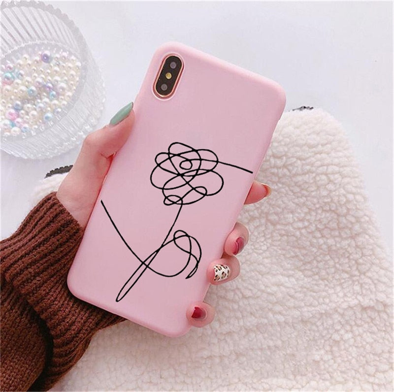 Solid Color Blooming Flower Slim Case Cover