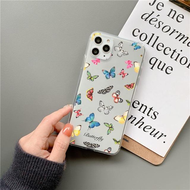 Cute Butterfly Pattern V1 Clear Silicon Case Cover