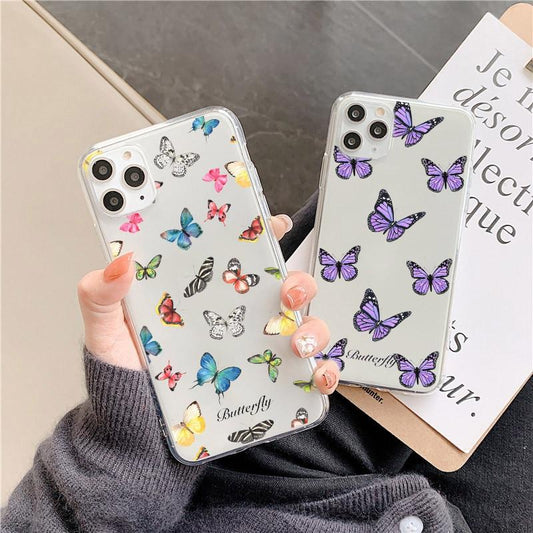 Cute Butterfly Pattern V1 Clear Silicon Case Cover